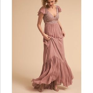 BHLDN DAPHNE DRESS ROSE QUARTZ